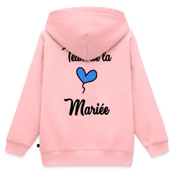 TEAM MARIEE - Sweat Premium à capuche zippé enfant bio - rose - Dos - AI Model Kid Female (0cm)