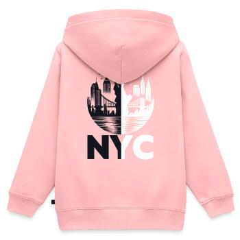 NYC Skyline: Die Stadt, die niemals schläft, New York - Kinder Premium Organic Zip Hoodie - Rosa - Hinten - AI Model Kid Female (0cm)