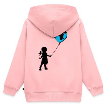 Planet Erde - Kinder Premium Organic Zip Hoodie - Rosa - Hinten - AI Model Kid Female (0cm)