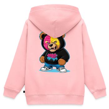 Grummelige Bär - Kinder Premium Organic Zip Hoodie - Rosa - Hinten - AI Model Kid Female (0cm)