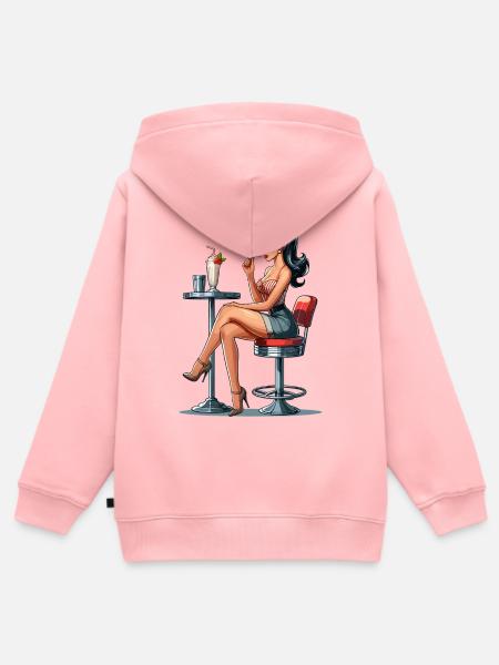 Milchshake Rockabilly Pin Up Geschenk - Kinder Premium Organic Zip Hoodie - Rosa