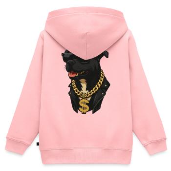 Gangster Hund– Streetstyle auf vier Pfoten - Kinder Premium Organic Zip Hoodie - Rosa - Hinten - AI Model Kid Female (0cm)