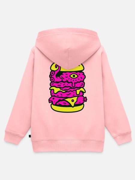 Monsterburger im Pop-Art Stil - Kinder Premium Organic Zip Hoodie - Rosa