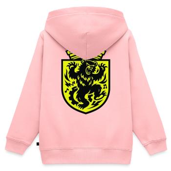 Berlin Ours dansant - Sweat Premium à capuche zippé enfant bio - rose - Dos - AI Model Kid Female (0cm)