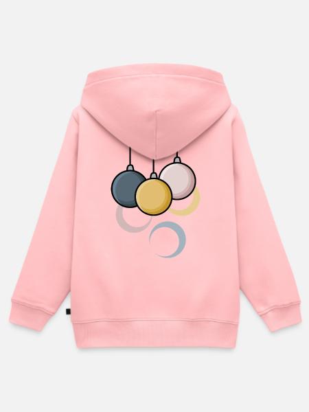 Moderne Weihnachtskugeln - Hoodie Premium med dragkedja barn ekologisk - rosa