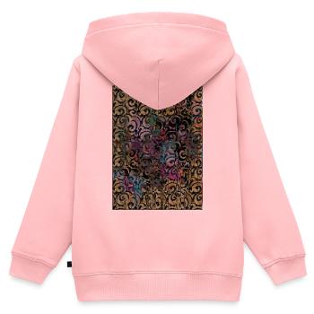 Ojio Originals - Spiralförmige chromatische Schriftrollen - Kinder Premium Organic Zip Hoodie - Rosa - Hinten - AI Model Kid Female (0cm)