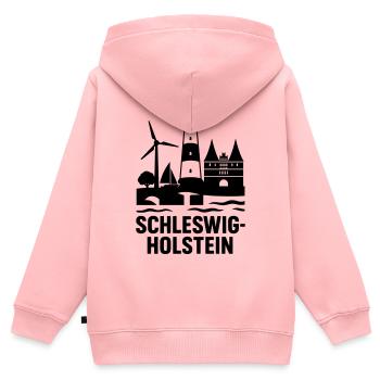 schleswig holstein wahrzeichen - Kinder Premium Organic Zip Hoodie - Rosa - Hinten - AI Model Kid Female (0cm)