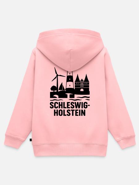 schleswig holstein wahrzeichen - Kinder Premium Organic Zip Hoodie - Rosa
