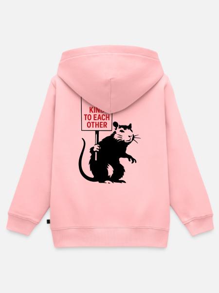 Sei freundlich zueinander Ratte - Kinder Premium Organic Zip Hoodie - Rosa