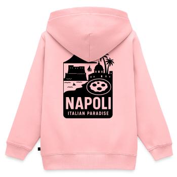Naples Napoli - Sweat Premium à capuche zippé enfant bio - rose - Dos - AI Model Kid Female (0cm)