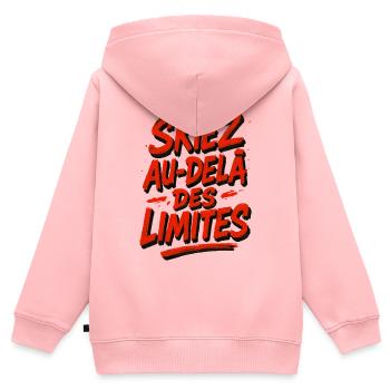 Ski beyond the limits! - Kids Premium Organic Zip-up Hoodie - rose - Back - AI Model Kid Female (0cm)