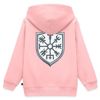 Vegvisir Schild Symbolik - Kinder Premium Organic Zip Hoodie - Rosa - Hinten - AI Model Kid Female (0cm)