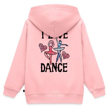 Verspielte Ballettherzen - Kinder Premium Organic Zip Hoodie - Rosa - Hinten - AI Model Kid Female (0cm)