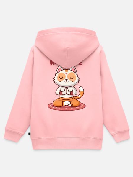 Namaste Chat Zen - Kinder Premium Organic Zip Hoodie - Rosa