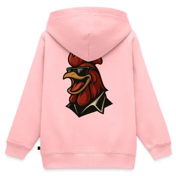 Wach auf mit Stil - Kinder Premium Organic Zip Hoodie - Rosa - Hinten - AI Model Kid Female (0cm)