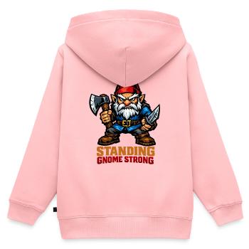 Böser Gnom, Dunkler Gnom, Goth-gnom, Lustiger Gnom - Kinder Premium Organic Zip Hoodie - Rosa - Hinten - AI Model Kid Female (0cm)