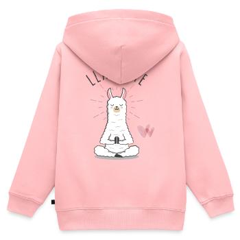 Llamaste Meditations-Lama - Kinder Premium Organic Zip Hoodie - Rosa - Hinten - AI Model Kid Female (0cm)