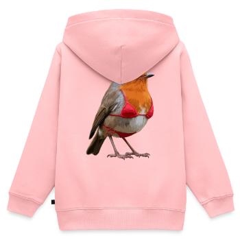 Robin Bikini - Kinder Premium Organic Zip Hoodie - Rosa - Hinten - AI Model Kid Female (0cm)