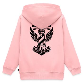 Leuchtturm Küste Symbol - Kinder Premium Organic Zip Hoodie - Rosa - Hinten - AI Model Kid Female (0cm)