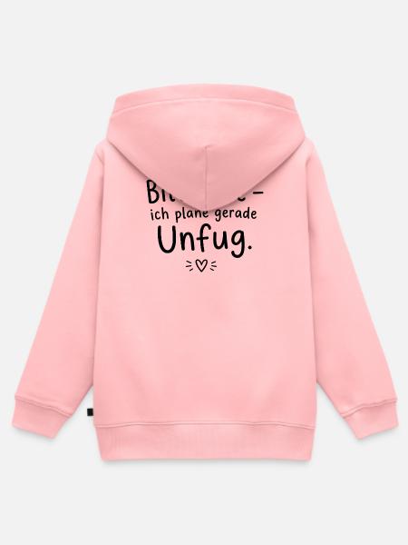 Bitte leise – ich plane gerade Unfug - Kinder Premium Organic Zip Hoodie - Rosa