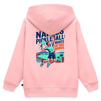 Naples Pickleball Makes Say Bad Words - Kids Premium Organic Zip-up Hoodie - rose - Back - AI Model Kid Female (0cm)