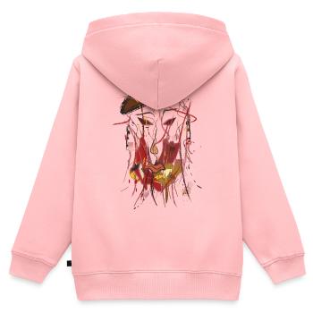 Abstraktes Künstler Gesicht Expressionismus - Kinder Premium Organic Zip Hoodie - Rosa - Hinten - AI Model Kid Female (0cm)