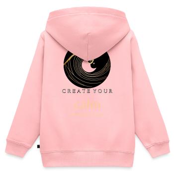 SCHAFFE DEINE RUHE – Stille ist Stärke - Kinder Premium Organic Zip Hoodie - Rosa - Hinten - AI Model Kid Female (0cm)
