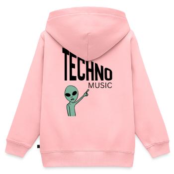 Grüner Alien-Pointer - Kinder Premium Organic Zip Hoodie - Rosa - Hinten - AI Model Kid Female (0cm)