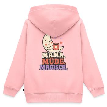 Mama. Müde. Magisch. – Lustiger Mama Spruch - Kinder Premium Organic Zip Hoodie - Rosa - Hinten - AI Model Kid Female (0cm)