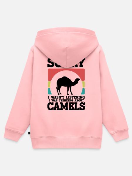 Kamel Spruch Retro - Kinder Premium Organic Zip Hoodie - Rosa