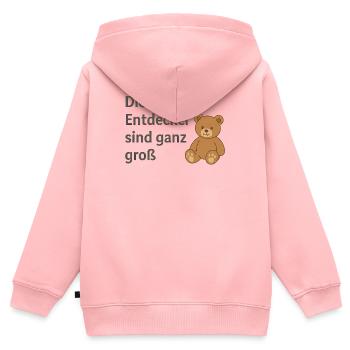 Kleine Entdecker, große Abenteuer - Kinder Premium Organic Zip Hoodie - Rosa - Hinten - AI Model Kid Female (0cm)