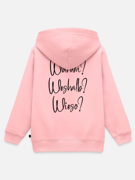 Warum? Weshalb? Wieso? - Kinder Premium Organic Zip Hoodie - Rosa