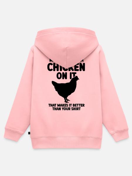 Huhn Shirt Humor - Kinder Premium Organic Zip Hoodie - Rosa