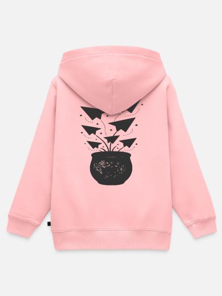 Papierflieger aus Topf - Kinder Premium Organic Zip Hoodie - Rosa