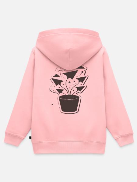 Papierflug-Pflanzenzauber - Kinder Premium Organic Zip Hoodie - Rosa