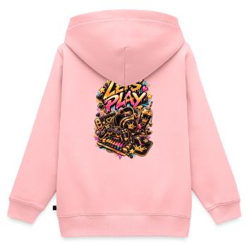 Lass uns spielen Neon Gaming Krone - Kinder Premium Organic Zip Hoodie - Rosa - Hinten - AI Model Kid Female (0cm)