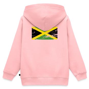 Jamaica Flagge - Kinder Premium Organic Zip Hoodie - Rosa - Hinten - AI Model Kid Female (0cm)
