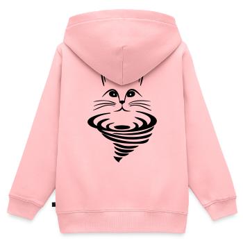 Katze auf Strudel - Kinder Premium Organic Zip Hoodie - Rosa - Hinten - AI Model Kid Female (0cm)