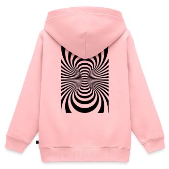 Cool Art,Art,Art,Design,Cercles, - Sweat Premium à capuche zippé enfant bio - rose - Dos - AI Model Kid Female (0cm)
