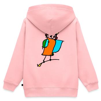 kleine Hexe auf dem Besen - Kinder Premium Organic Zip Hoodie - Rosa - Hinten - AI Model Kid Female (0cm)