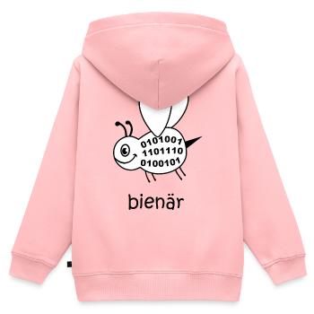 binary, binary system, bee, bienary, binary - Kids Premium Organic Zip-up Hoodie - rose - Back - AI Model Kid Female (0cm)