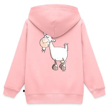 Charmante Ziege - Ziegen - Kinder Premium Organic Zip Hoodie - Rosa - Hinten - AI Model Kid Female (0cm)