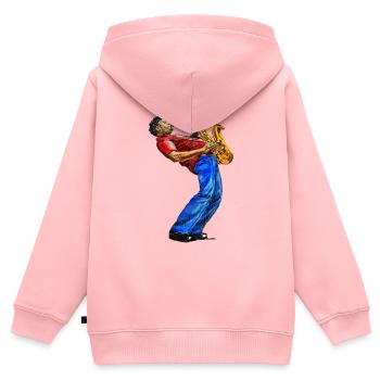 Musiker - Kinder Premium Organic Zip Hoodie - Rosa - Hinten - AI Model Kid Female (0cm)
