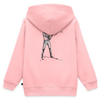 Biathlon - Kinder Premium Organic Zip Hoodie - Rosa - Hinten - AI Model Kid Female (0cm)