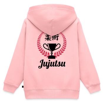 Jiu Jitsu / Jujutsu / Jiujitsu / Art Martial - Sweat Premium à capuche zippé enfant bio - rose - Dos - AI Model Kid Female (0cm)