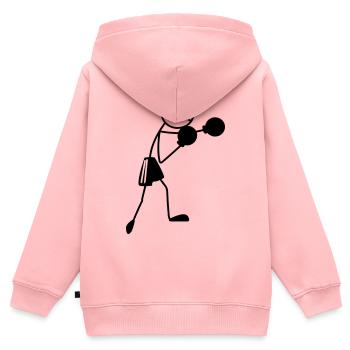 Boxfigur Strichmännchen - Kinder Premium Organic Zip Hoodie - Rosa - Hinten - AI Model Kid Female (0cm)