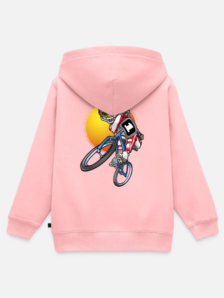 BMX-Fahrer - Kinder Premium Organic Zip Hoodie - Rosa