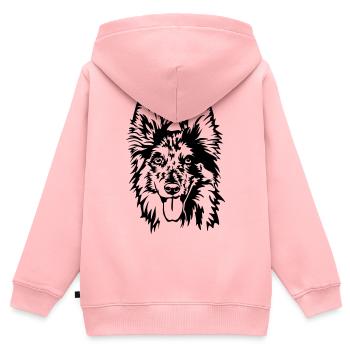 Tiger (old German herding dog) head - Kids Premium Organic Zip-up Hoodie - rose - Back - AI Model Kid Female (0cm)