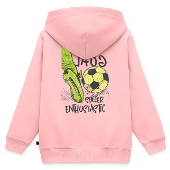 Football Inspires - Kids Premium Organic Zip-up Hoodie - rose - Back - AI Model Kid Female (0cm)