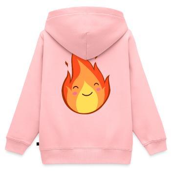Warmth of the fire animal motif - Kids Premium Organic Zip-up Hoodie - rose - Back - AI Model Kid Female (0cm)